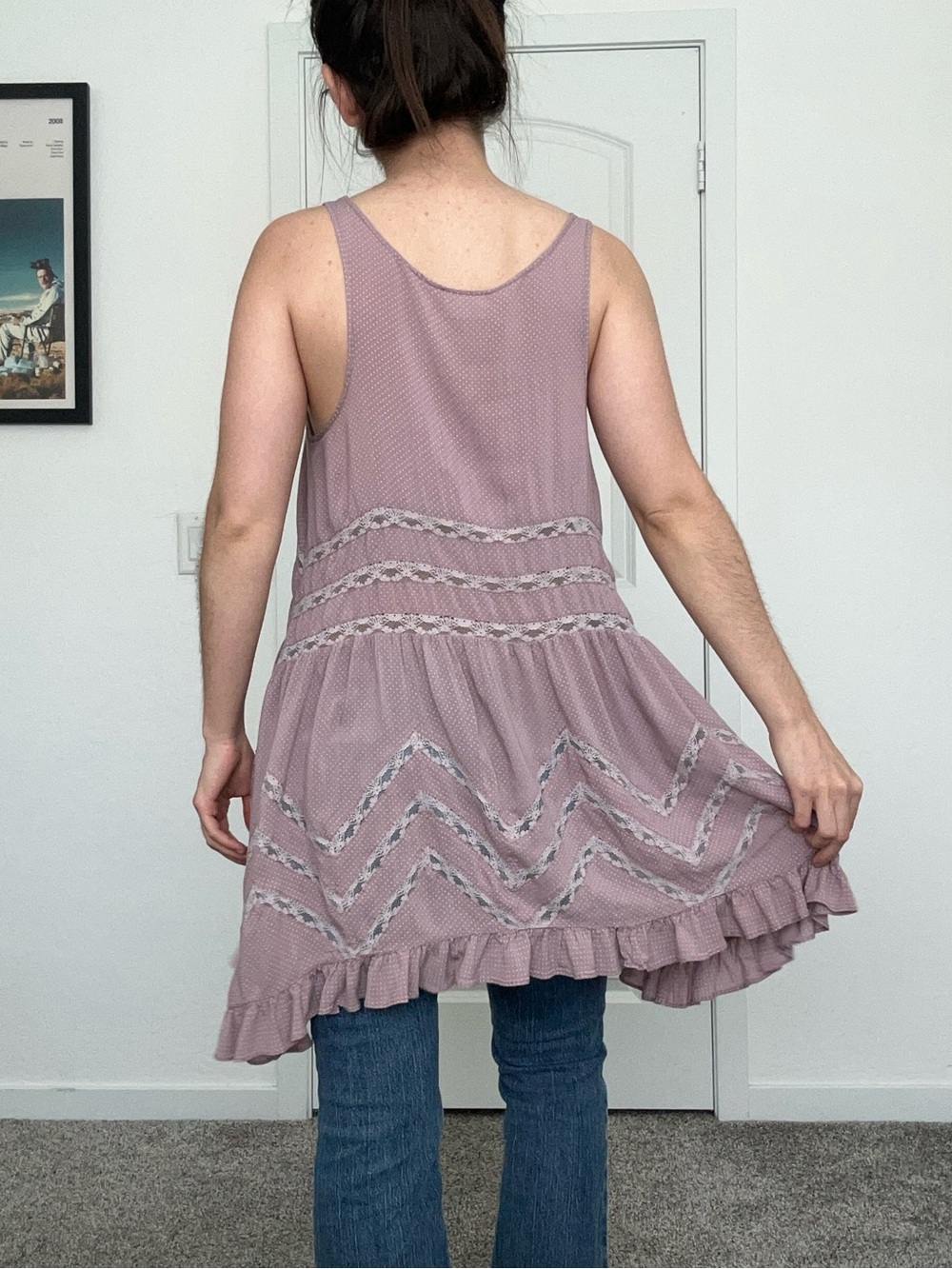 Free People Dusty Purple Ruffled Mini Dress - Picture 3 of 7